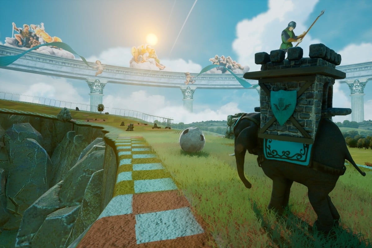 On the winding tracks of ‘Rock of Ages 3’ there are numerous obstacles.