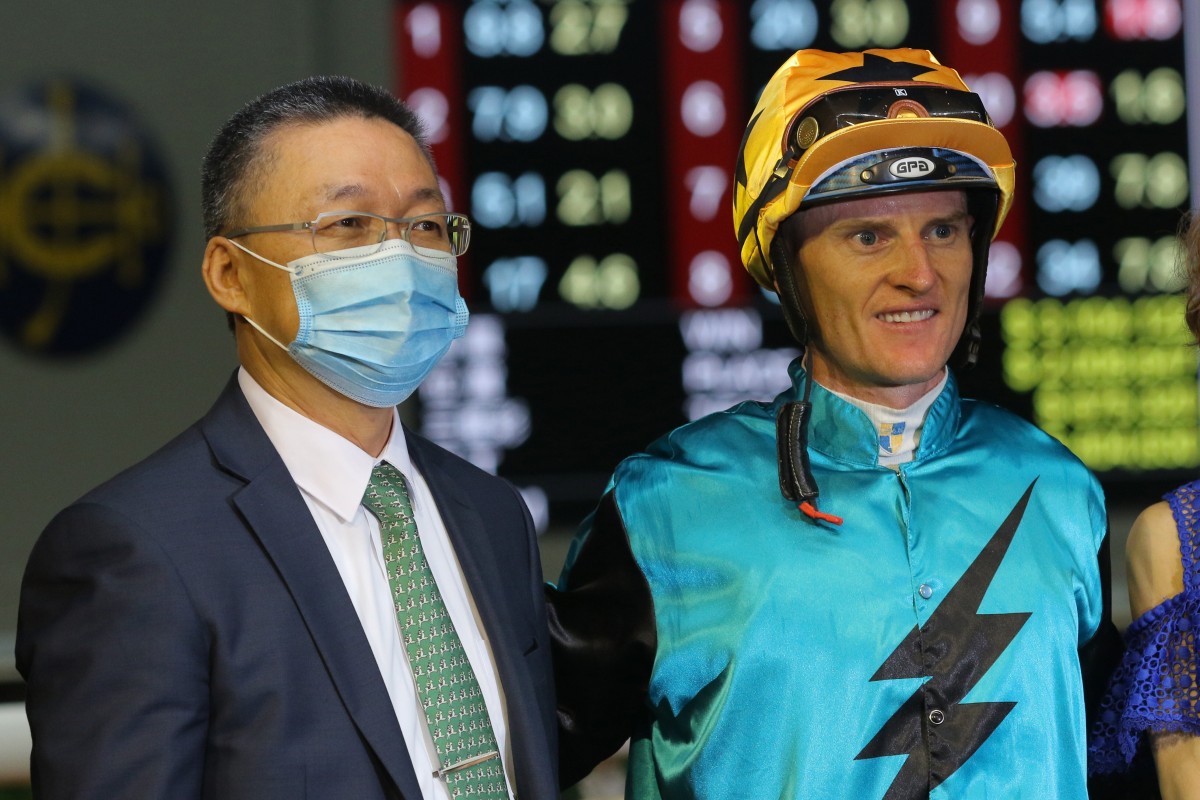 Francis Lui and Zac Purton after Alpha Hedge’s win at Happy Valley in June. Photos: Kenneth Chan