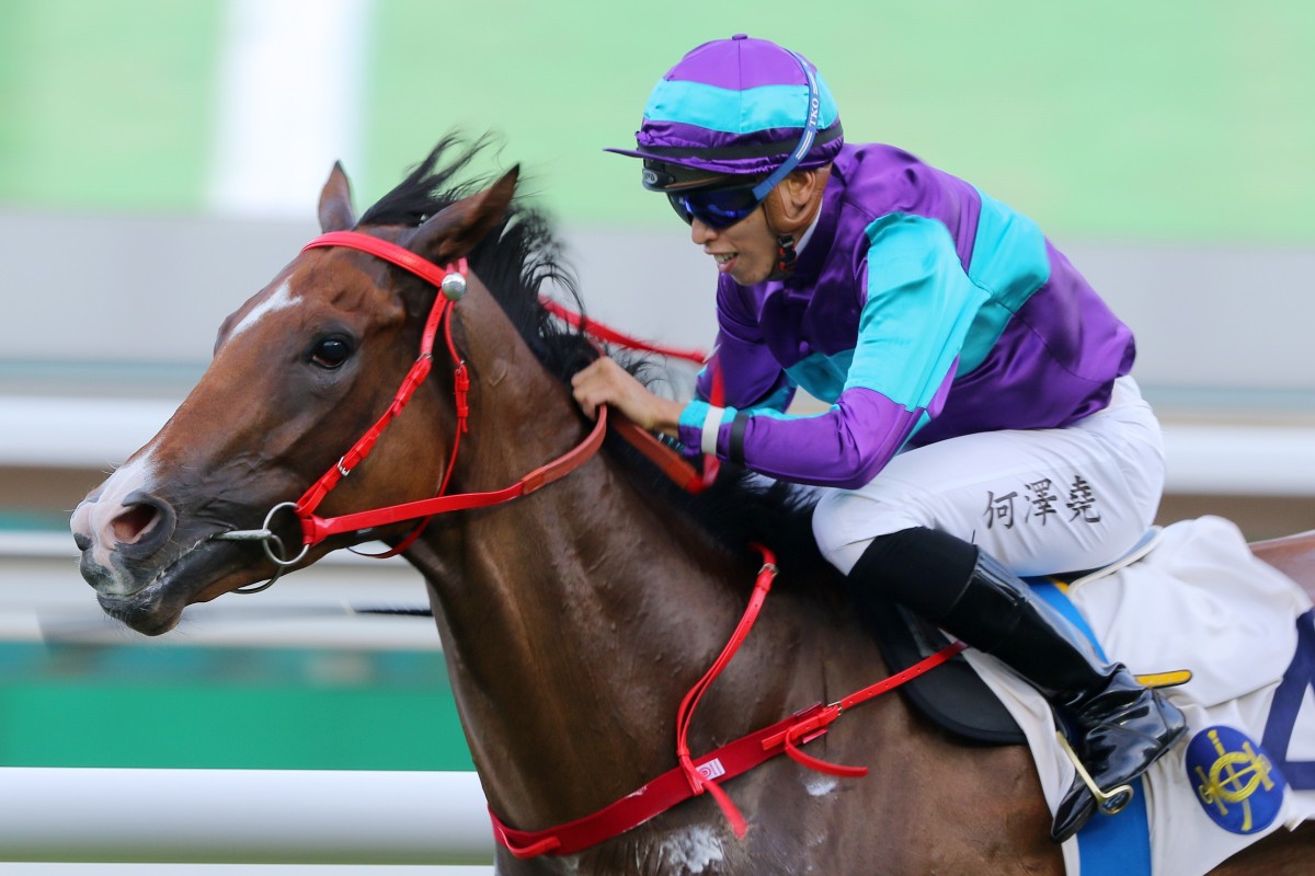 Winning Dreamer bolts in at Sha Tin on Sunday. Photos: Kenneth Chan