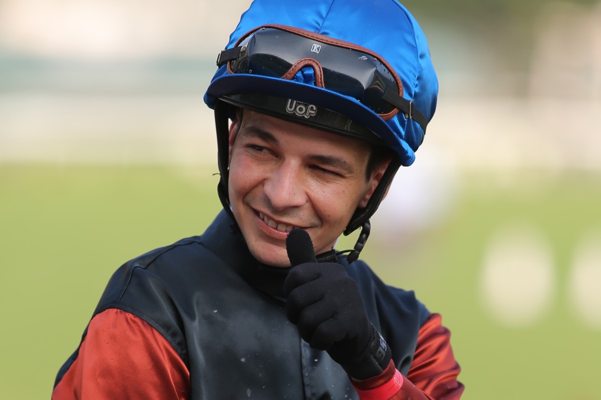 Vagner Borges celebrates after landing a double at Sha Tin on Sunday. Photos: Kenneth Chan