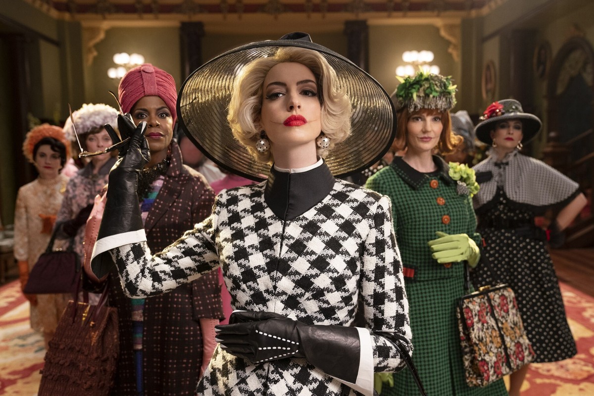 This image released by Warner Bros. Entertainment shows Anne Hathaway, center, in a scene from "The Witches." (Warner Bros. Entertainment via AP)
