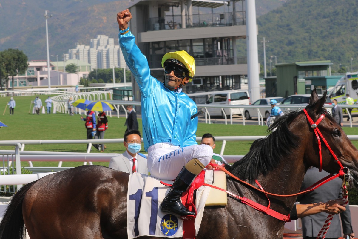 A jubilant Karis Teetan celebrates a winner. Photos: Kenneth Chan