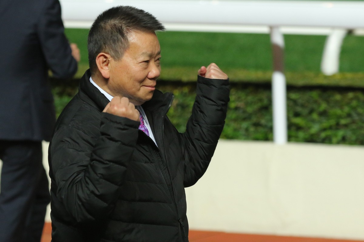 Manfred Man celebrates a Big Time Baby victory at Sha Tin. Photos: Kenneth Chan