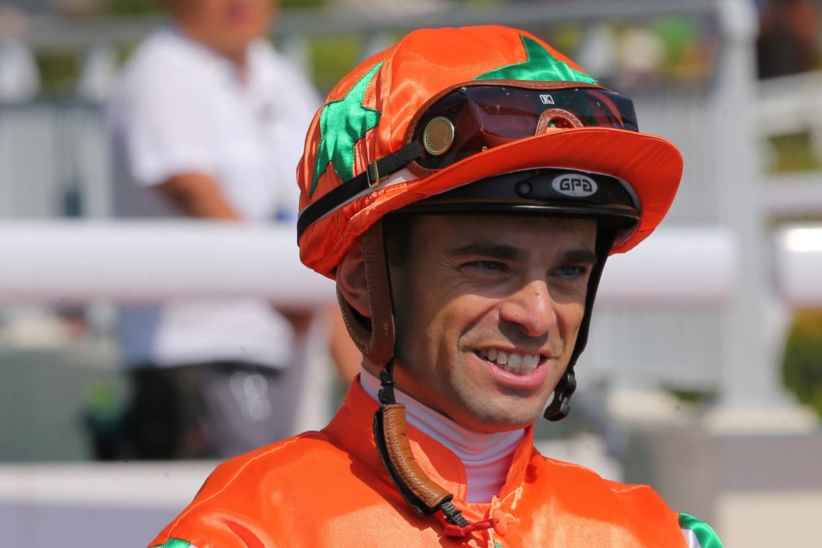 Umberto Rispoli is all smiles after a winner at Sha Tin. Photos: Kenneth Chan