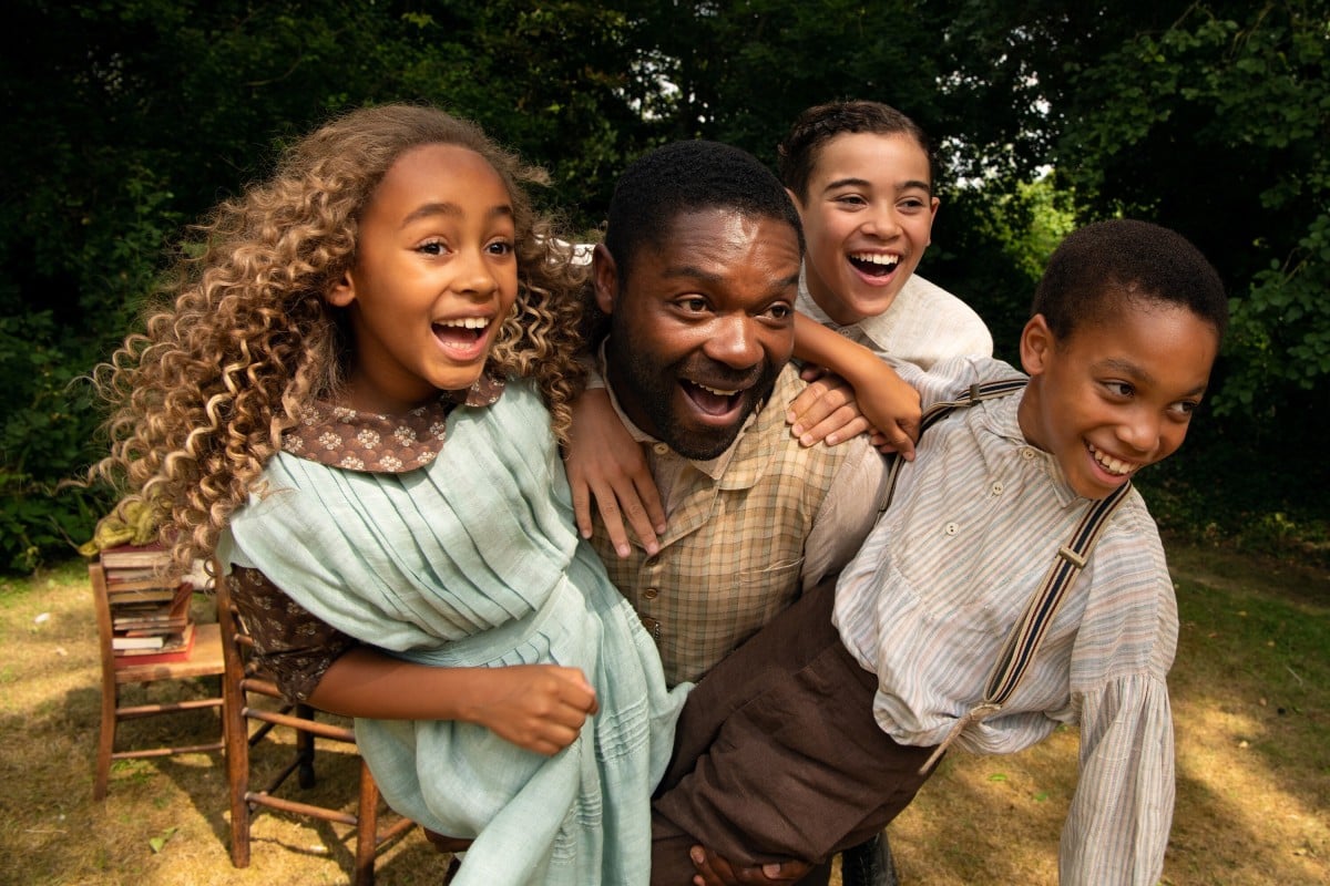 Alice (Keira Chansa) Jack (David Oyelowo), David (Reece Yates) and Peter (Jordan A. Nash) star in this mashup of classic children’s stories. Photo: TNS