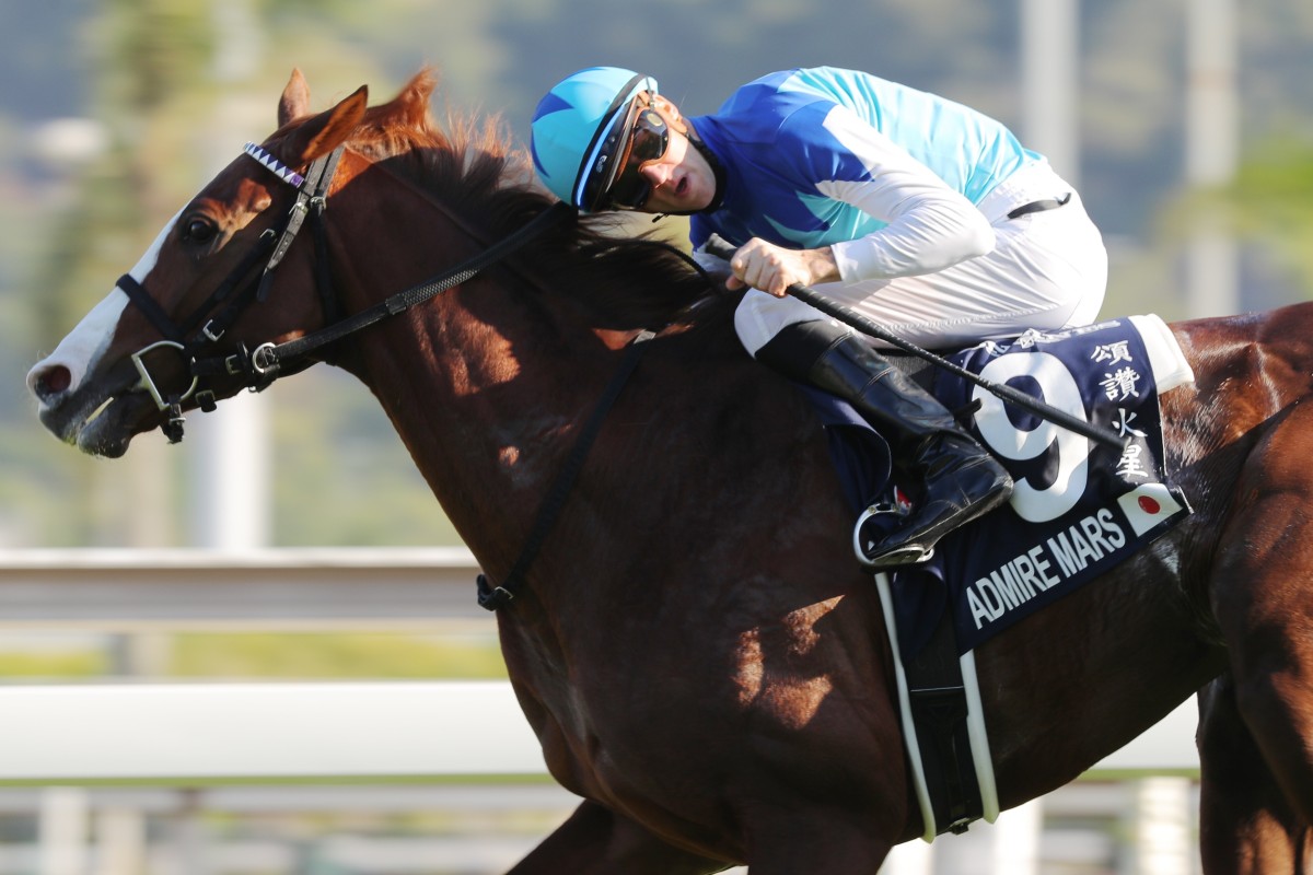 Christophe Soumillon wins the Hong Kong Mile aboard Admire Mars last year. Photos: Kenneth Chan