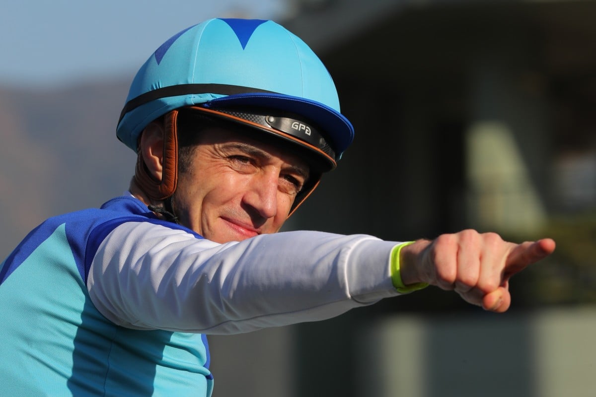 Christophe Soumillon celebrates his win aboard Admire Mars in last year’s Hong Kong Mile. Photo: Kenneth Chan