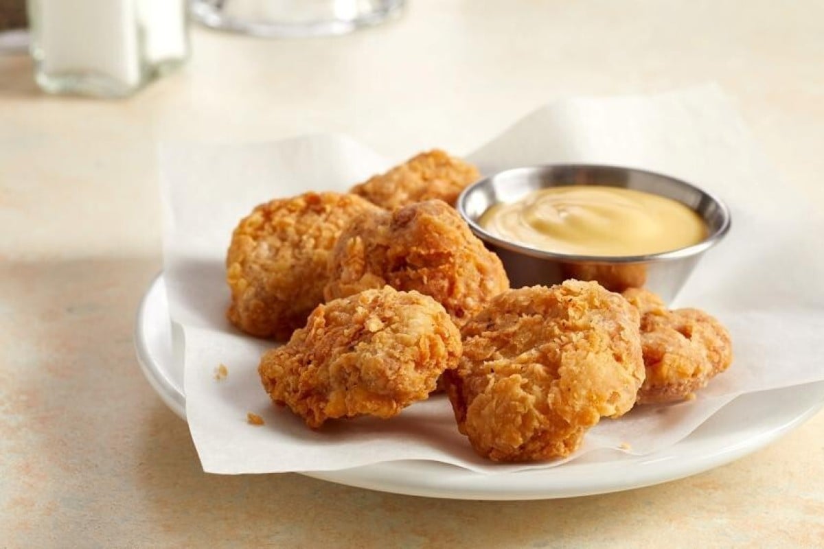 Chicken bites made from lab-grown meat developed by Eat Just. Photo: Reuters