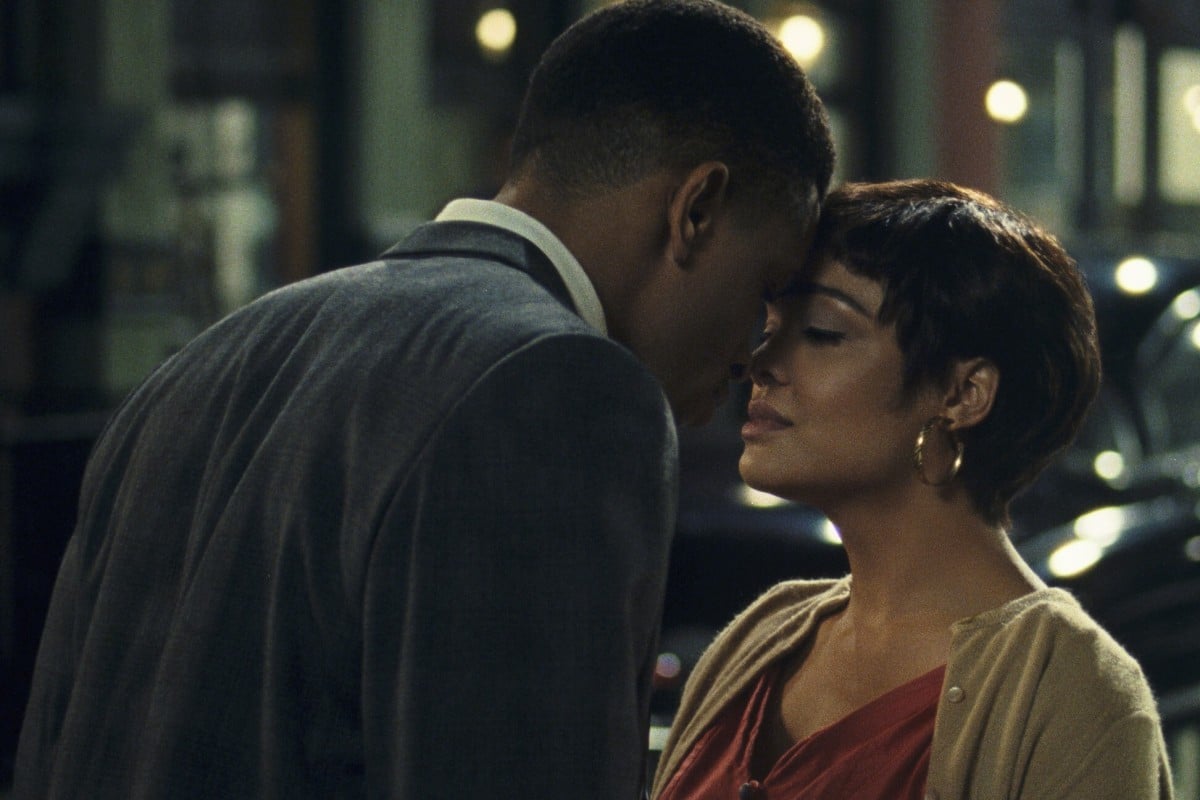 Nnamdi Asomugha, left, and Tessa Thompson appear in a scene from "Sylvie's Love." Photo: Amazon Studios via AP