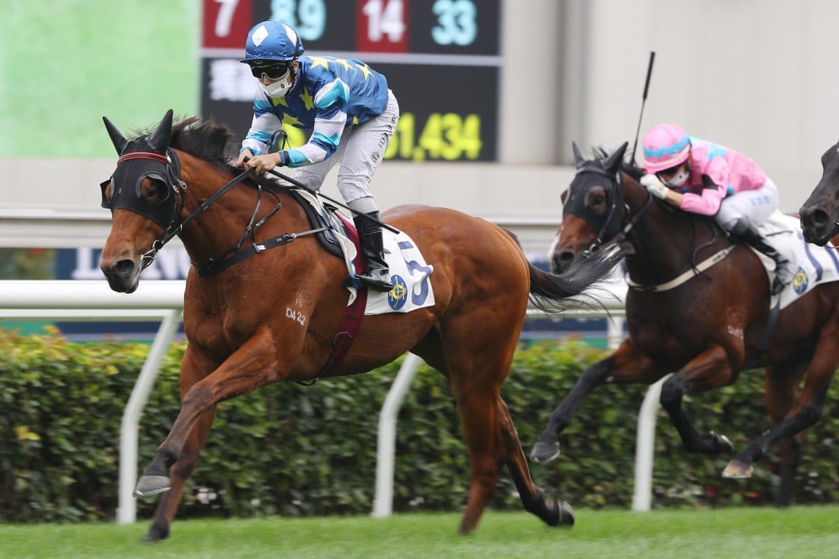 Lucky Patch coasts to victory under Matthew Poon at Sha Tin last month. Photos: Kenneth Chan