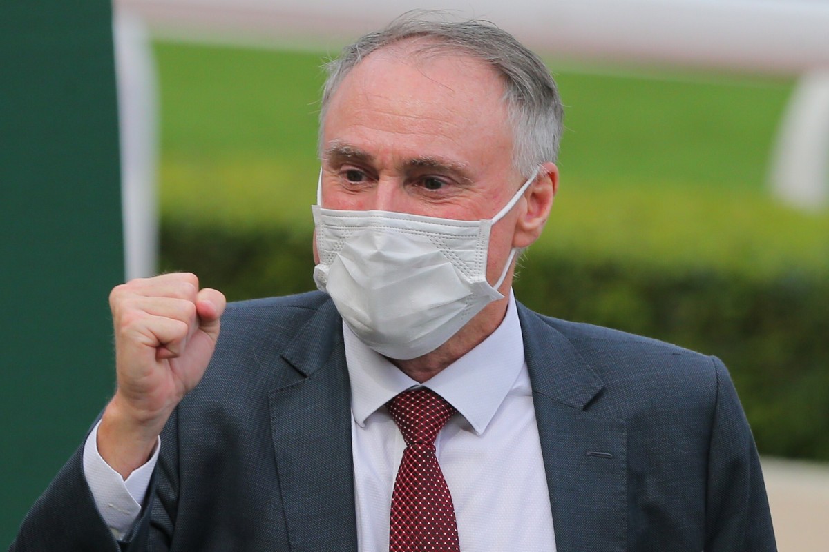 Paul O'Sullivan celebrates a winner at Sha Tin. Photos: Kenneth Chan