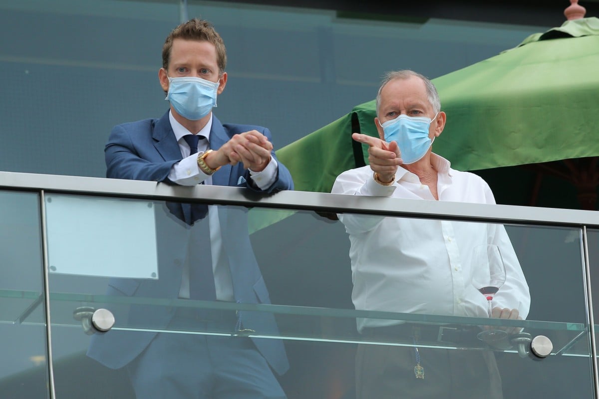 John Moore (right) and his son George at Sha Tin earlier this season. Photo: Kenneth Chan