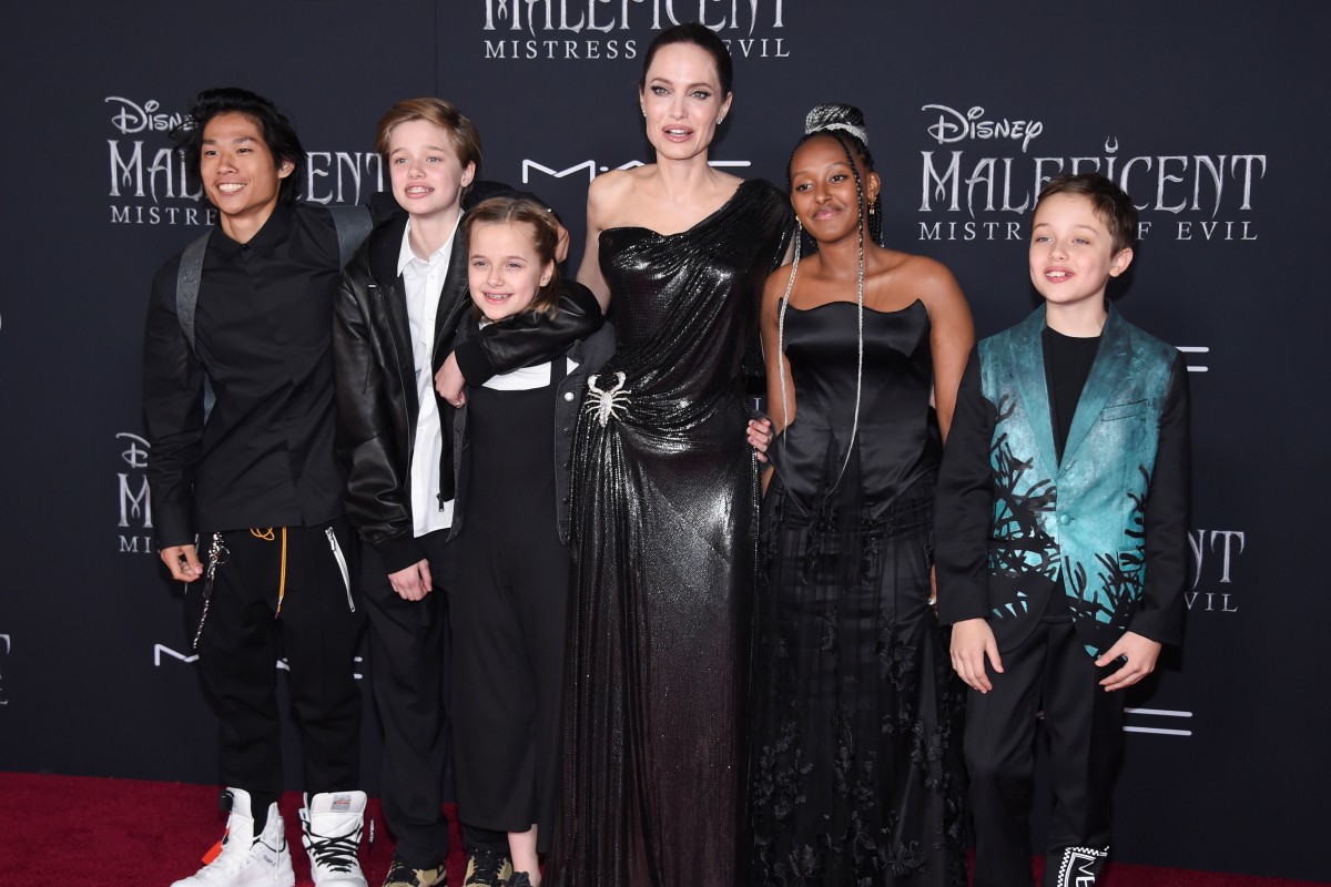 Shiloh (2nd left) pictured on the red carpet with her mother and siblings at the premeire of 'Maleficent: Mistress of Evil' in 2019.