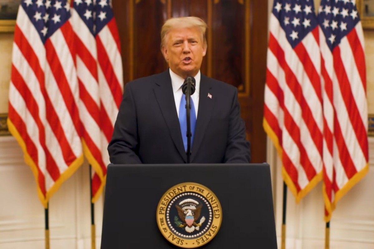 Trump addressed the nation for a final time as US president. Photo: EPA-EFE