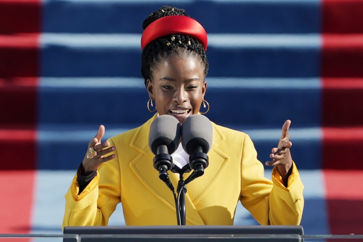 The 22-year-old poet is the youngest to recite a work at an US Presidential Inauguration. Photo: AP