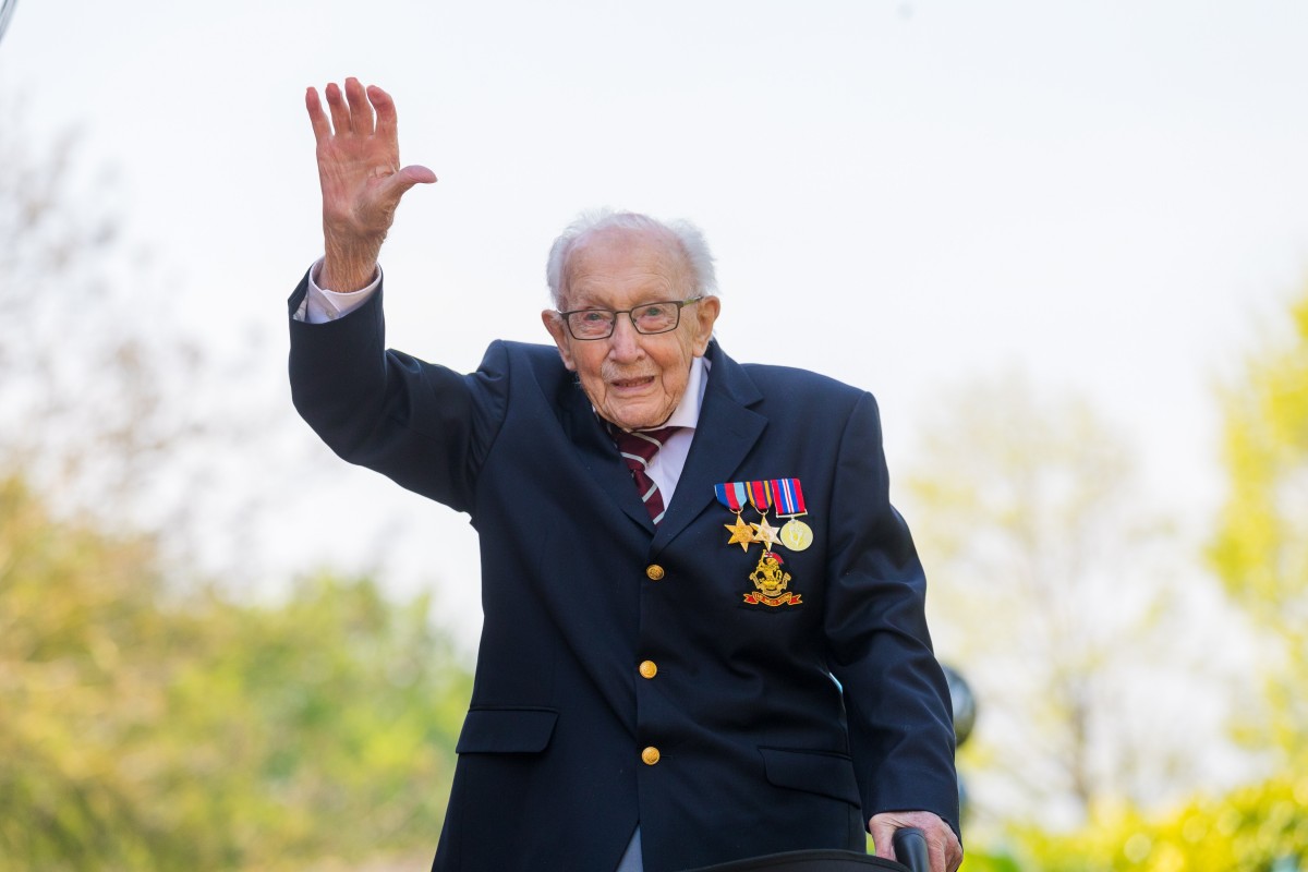 100-year-old Tom Moore, who has raised millions for Britain's National Health Service (NHS), was taken to hospital after contracting coronavirus and having problems breathing. Photo: EPA