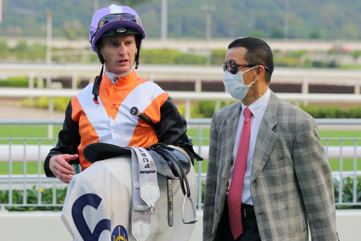 Jockey Zac Purton and trainer Benno Yung after a winner. Photos: Kenneth Chan