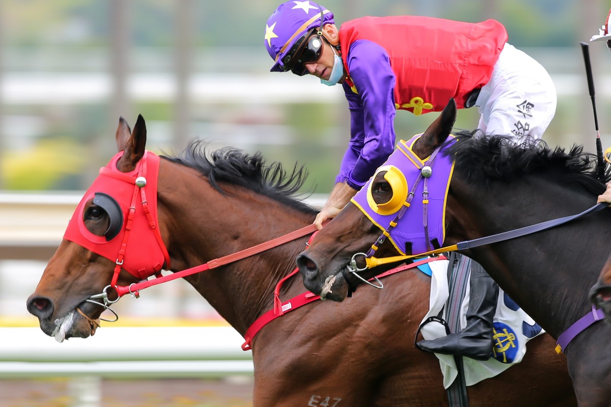 Christophe Soumillon salutes aboard Dandy Years at Sha Tin on Sunday. Photos: Kenneth Chan