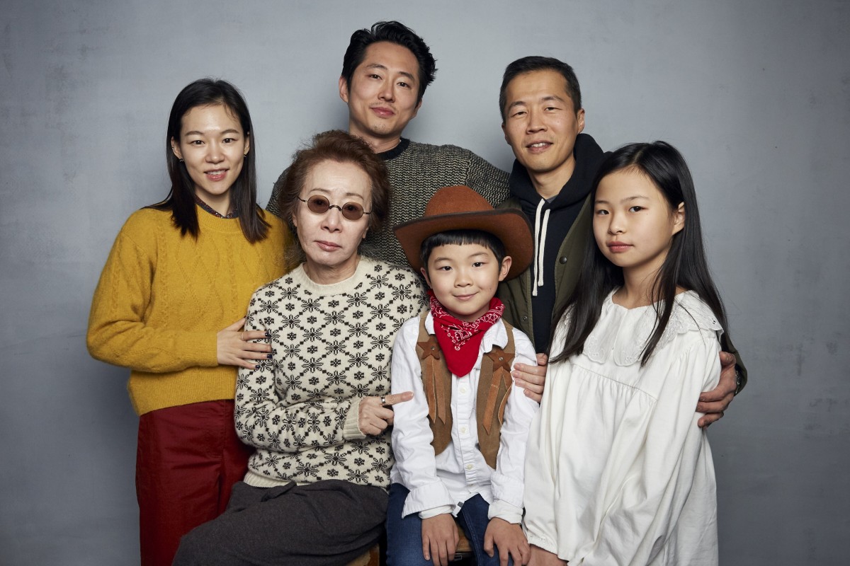 Han Yeri, from top left, Steven Yeun, director Lee Isaac Chung, Yuh Jung Youn, from bottom left, Alan Kim, and Noel Cho star in 'Minari'. Photo: AP