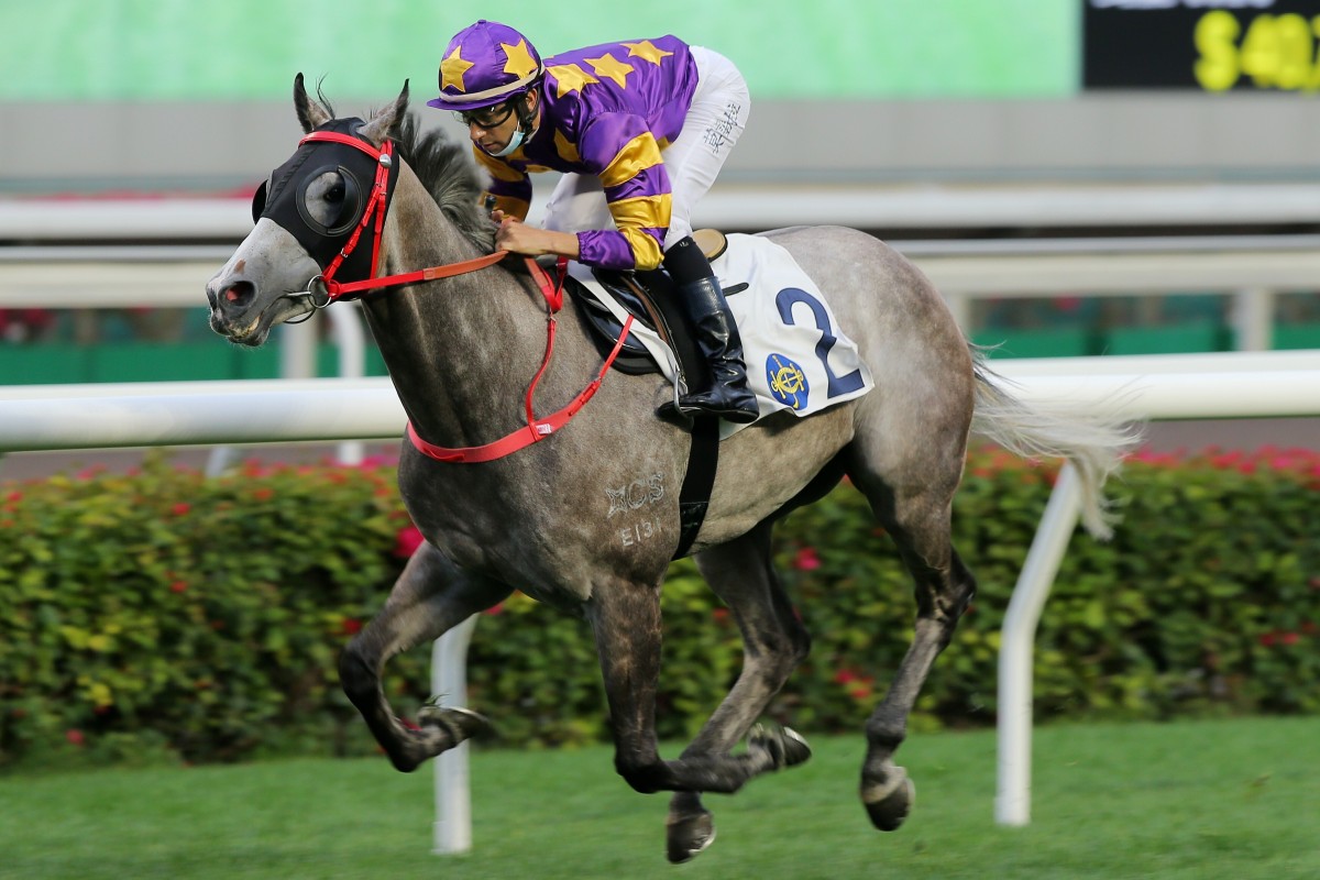 Joao Moreira guides Silver Express to victory at Sha Tin on Sunday. Photos: Kenneth Chan