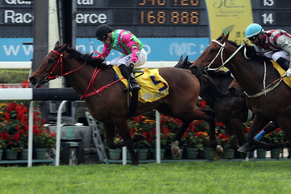 Horse Of Fortune wins the 2019 Macau Hong Kong Trophy. Photo: HKJC