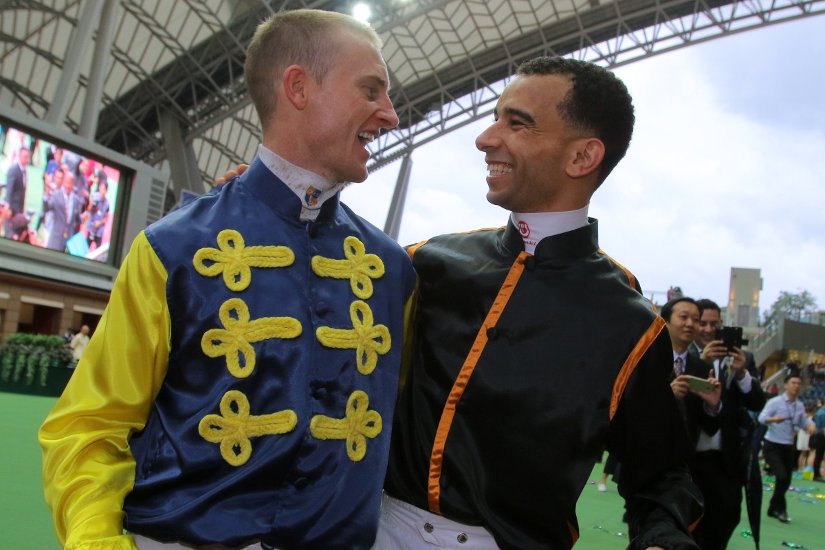 Champion jockeys Zac Purton (left) and Joao Moreira at Sha Tin. Photos: Kenneth Chan