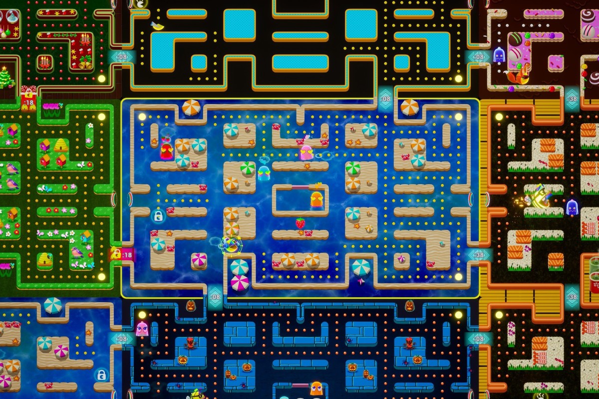 Up to 64 players can compete battle-royale style in ‘Pac-Man: Mega Tunnel Battle’. Photo: Bandai Namco/TNS