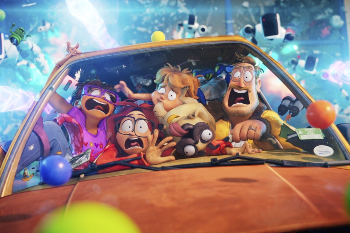 What started off as a family road trip for the Mitchells and their pug has spiraled into a journey to save humanity from destruction. Photo: Netflix / AP