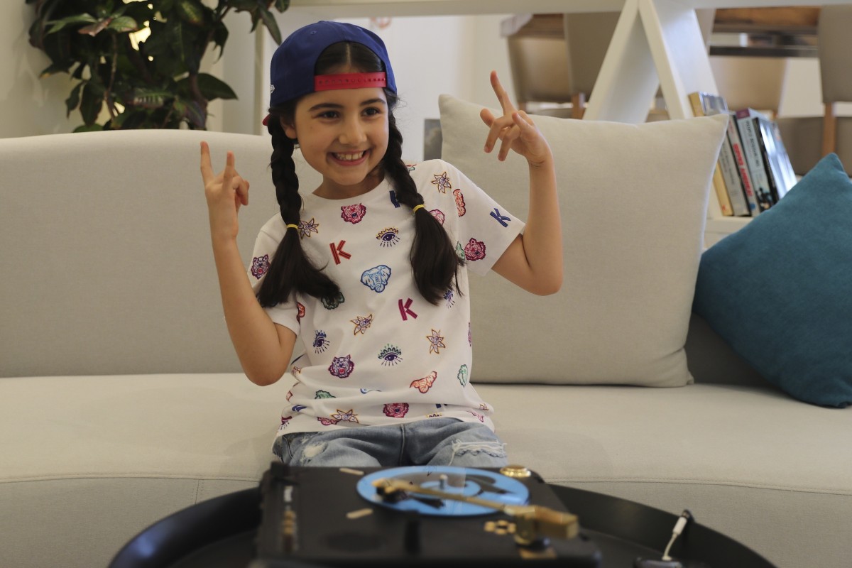 Dubai’s Michelle Rasul is a nine-year-old DJ scratching her way to the top. Photo: AP