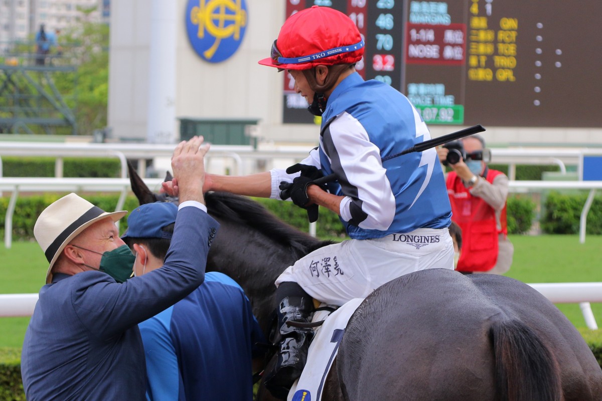 David Hayes and Vincent Ho celebrate Naboo Attack’s win. Photos: Kenneth Chan