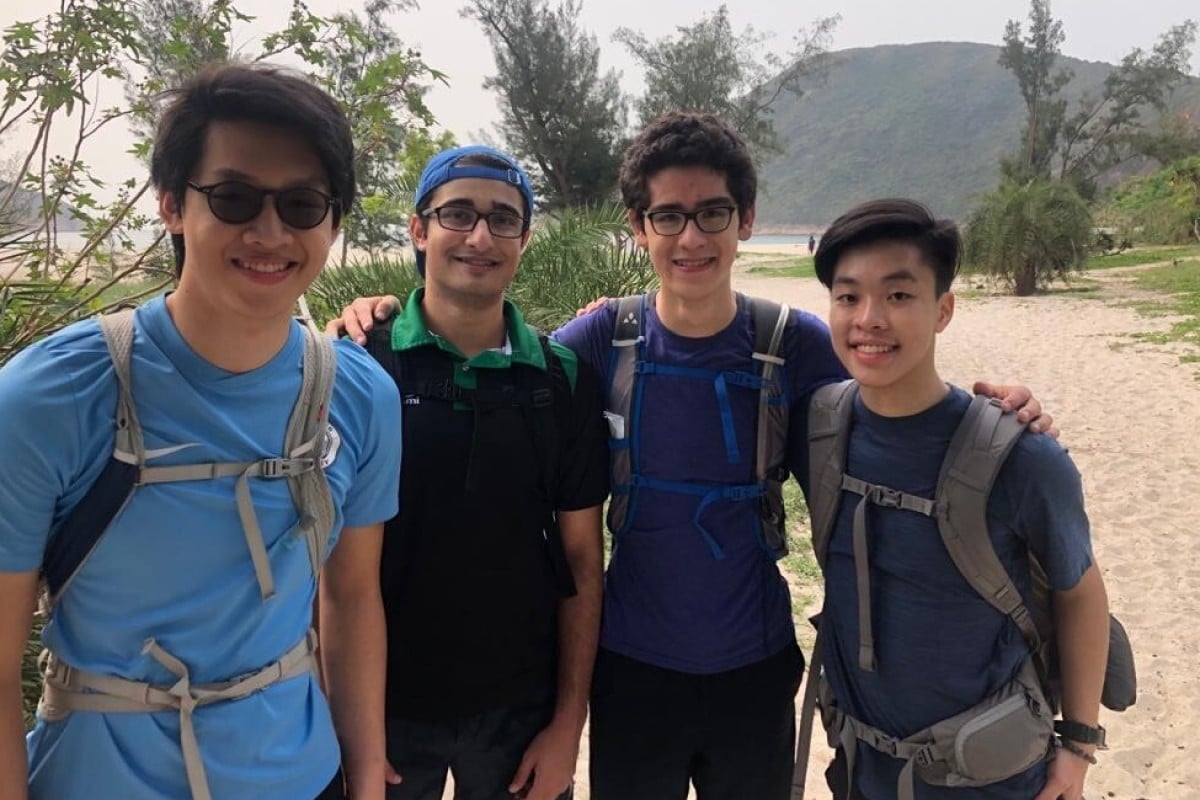 German Swiss International School students (from left) Jaden Cheng, Gabriel Löwy, Jack Ryan, and Martin Lau Yan-chak faced treacherous climbs together to raise money for charity. Photo: Jack Ryan
