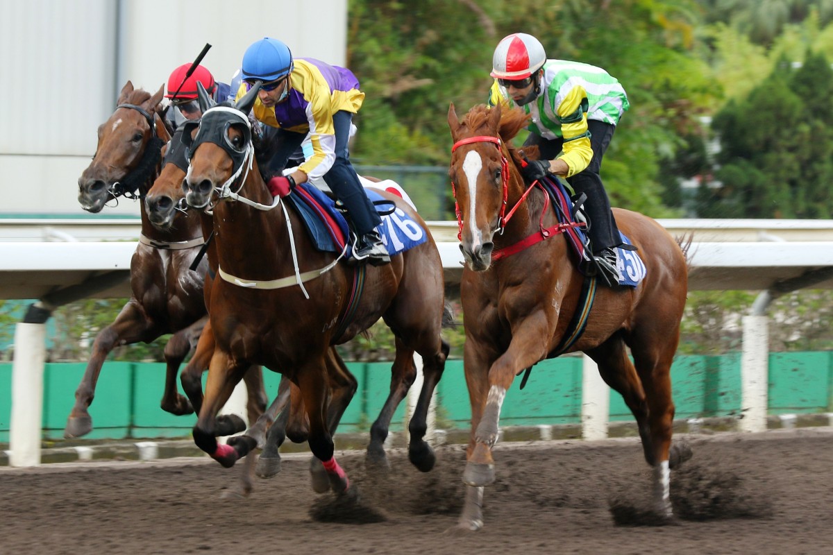 Joao Moreira guides Blaze Warrior to victory in a barrier trial last month. Photos: Kenneth Chan