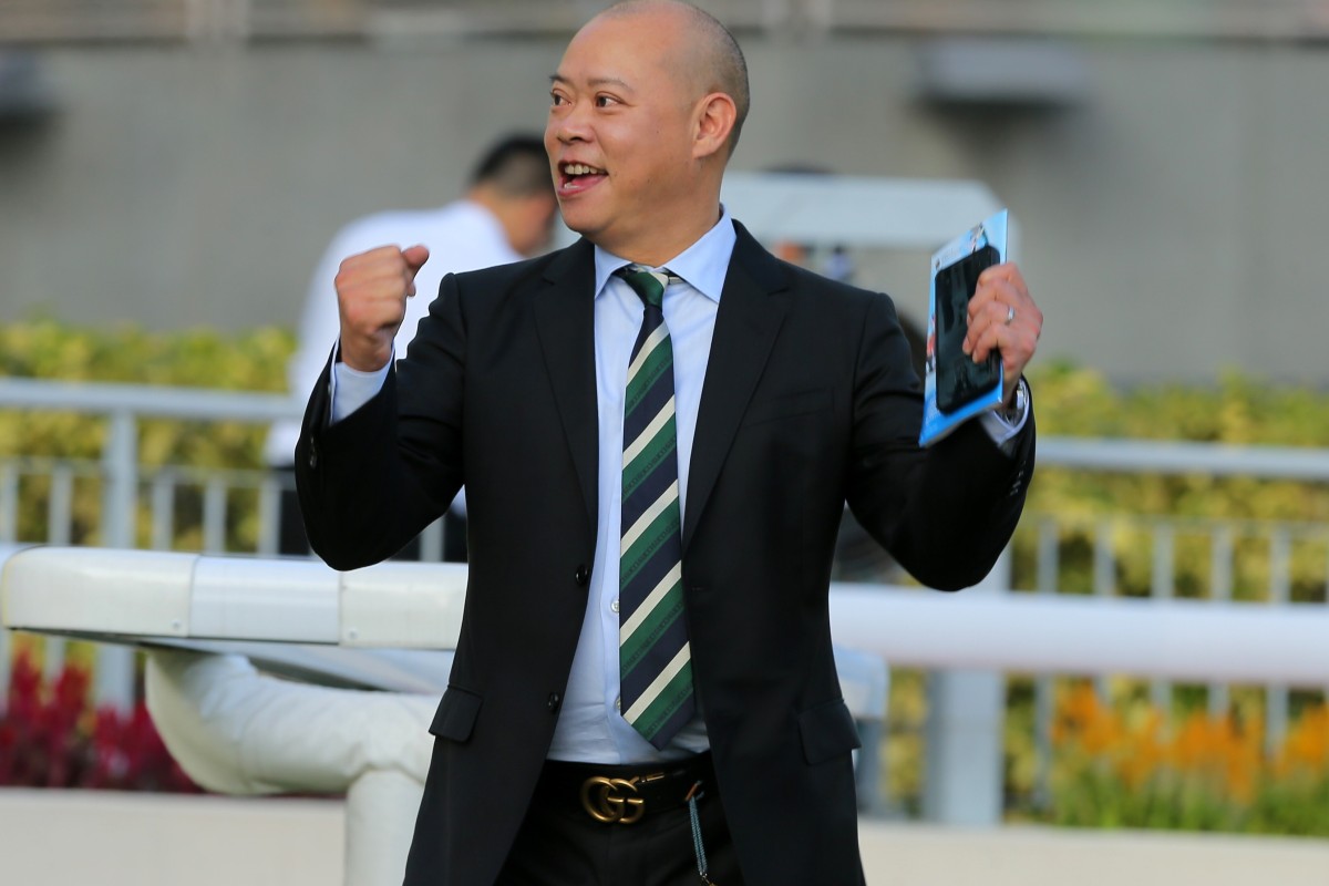 Trainer Chris So enjoys one of Mr Croissant’s victories. Photo: Kenneth Chan