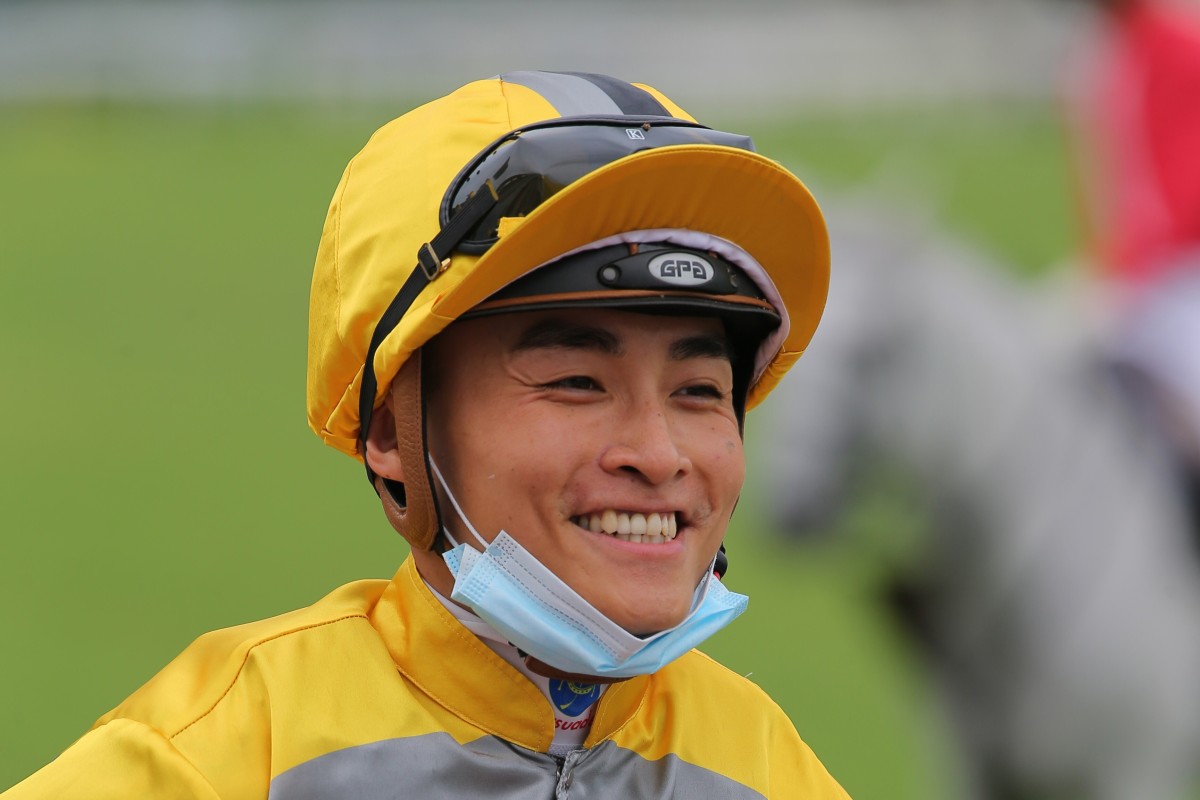 Jockey Keith Yeung enjoys a winner. Photos: Kenneth Chan