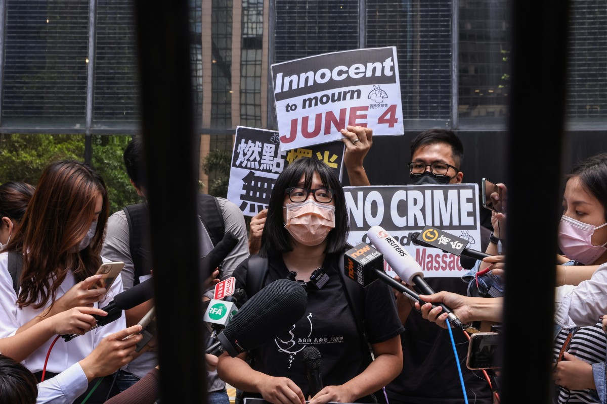 Chow Hang-tung, vice-chairwoman of the Hong Kong Alliance in Support of Patriotic Democratic Movements of China, has been rearrested. Photo: K.Y. Cheng