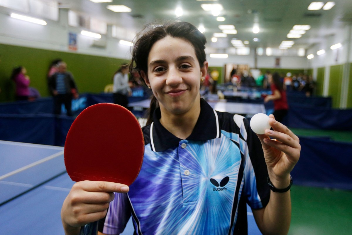 The Tokyo Olympics’ youngest competitor, Hend Zaza, was just five when she first picked up a table tennis paddle. Photo: AFP