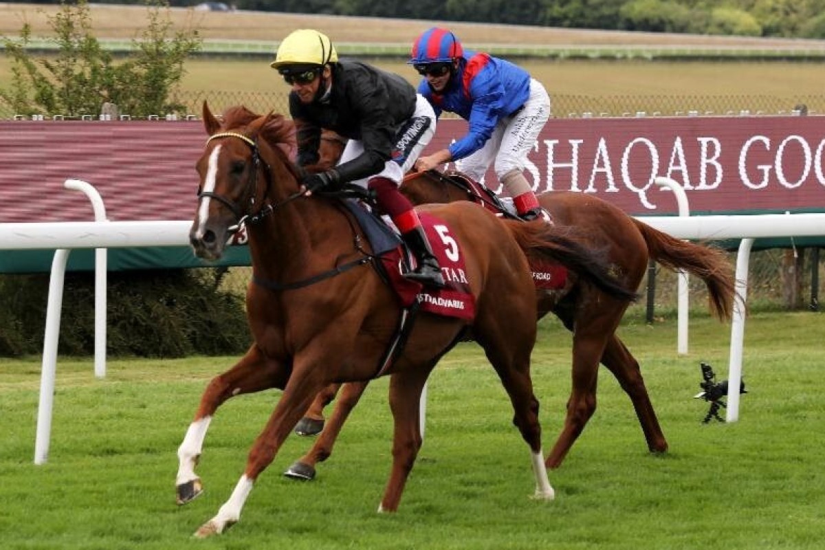 Frankie Dettori pilots Stradivarius home in the 2020 Group One Goodwood Cup. Photo: Handout