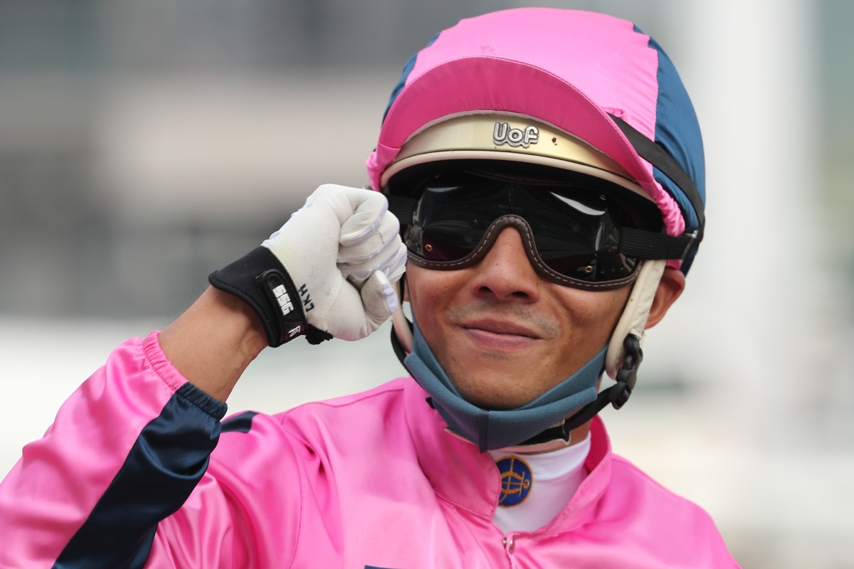 Alfred Chan celebrates Land Power’s victory at Sha Tin on Sunday. Photo: Kenneth Chan