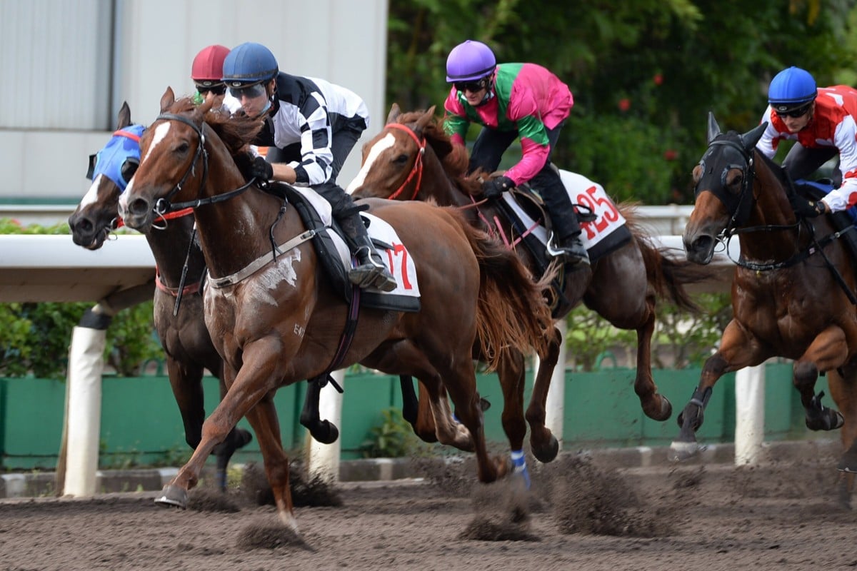 Zac Purton trials Master Aqua on the all-weather track earlier this month. Photos: Kenneth Chan