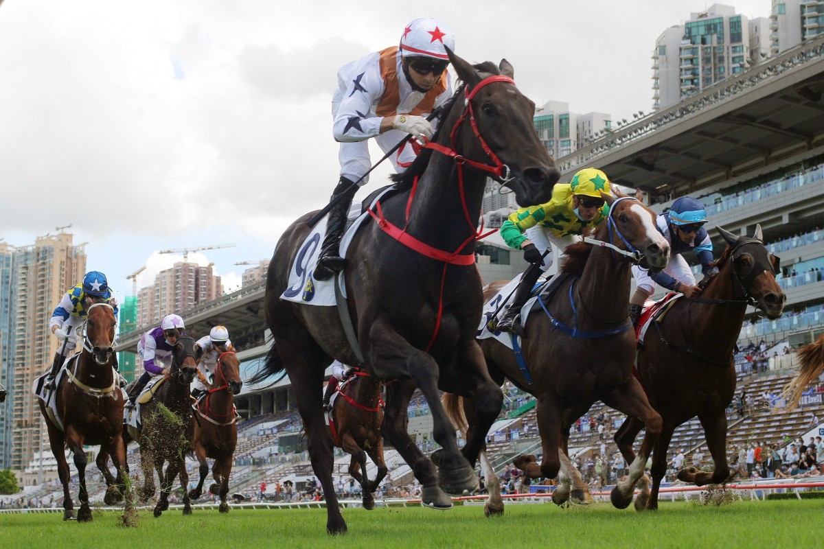 Joao Moreira guides Courier Wonder to victory in the Group Three Sha Tin Vase in May. Photos: Kenneth Chan