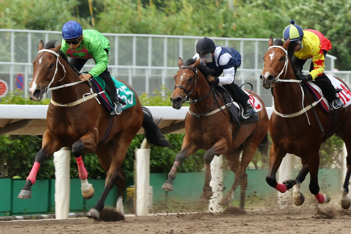 Matthew Poon and Super Fortune (left) scoot away to beat their rivals in a recent trial. Photos: Kenneth Chan