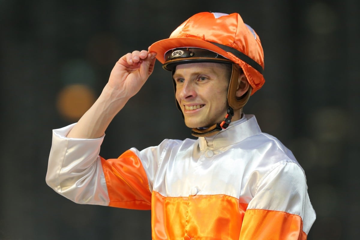 Lyle Hewitson is all smiles after a winner at Happy Valley in January last year. Photos: Kenneth Chan