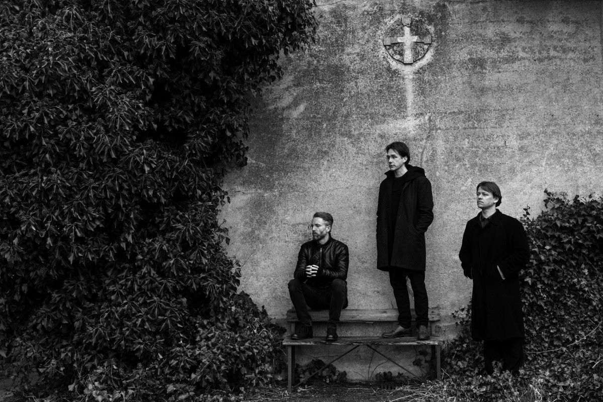 Mew from left: bassist Johan Wohlert, singer Jonas Bjerre, drummer Silas Graae.