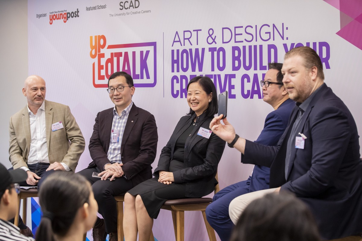 In a fireside chat moderated by SCMP’s Darren Long (left), speakers (from left) Edmund Lee, Grace Lang, Michael Chan, Gianluca Cinquepalmi give their takes about creativity.