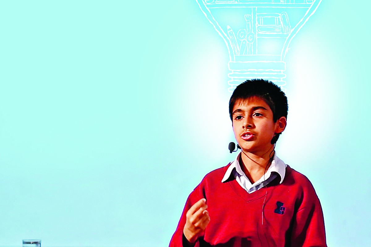 YPO Feb 21, 2016 This image may be republished, Island School student Daanyal Ebrahim speaks at FuturED#2 on the topic of childhood literacy. **edited photo for YoungPost cover