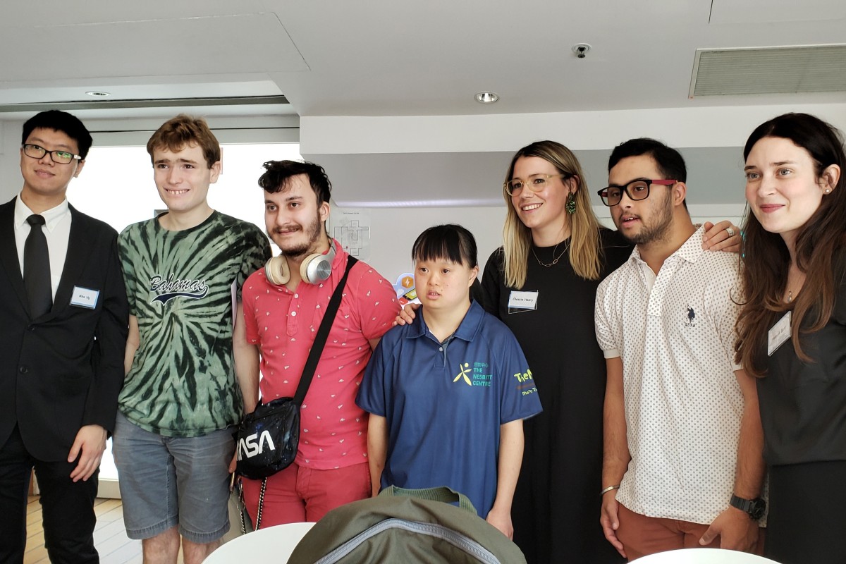 Learners from the Nesbitt Centre gather at the Hong Kong Maritime Museum to present their poetry.