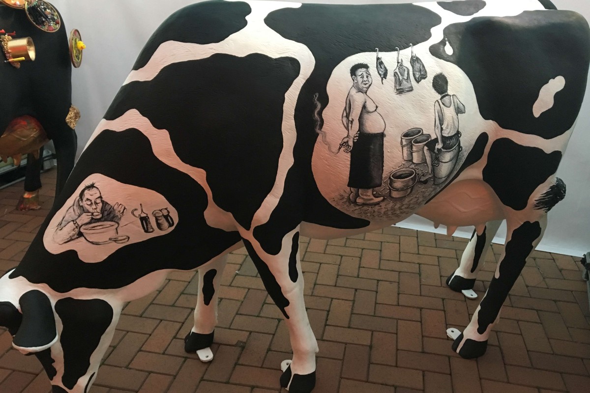 Art that raises questions about how we look at cows.