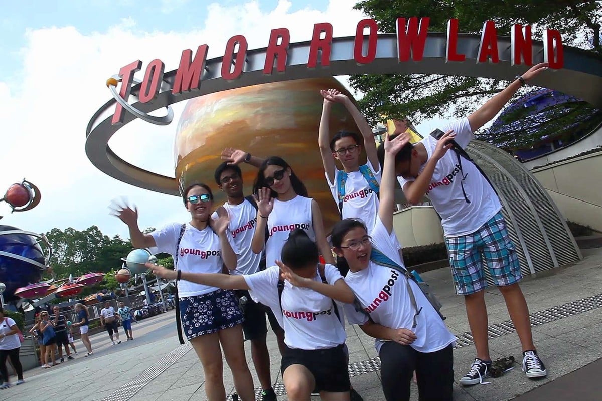 Dabbing at Disney. Clockwise from left: cadets Bakhita Fung, Austin Gigi, Jeanie Li, Cyril Ip, Clement O’Young, Martha Chow and Megan Ko.