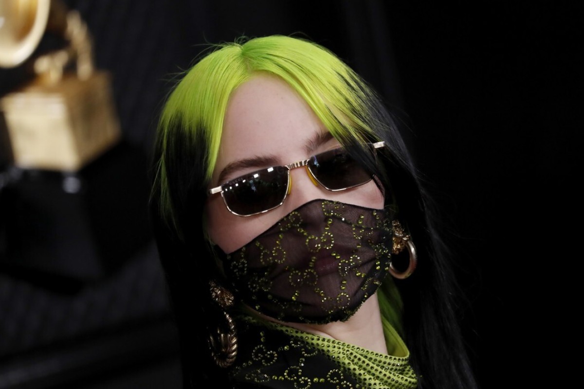 Billie Eilish arrives for the 62nd Annual Grammy Awards ceremony at the Staples Center in Los Angeles, California.
