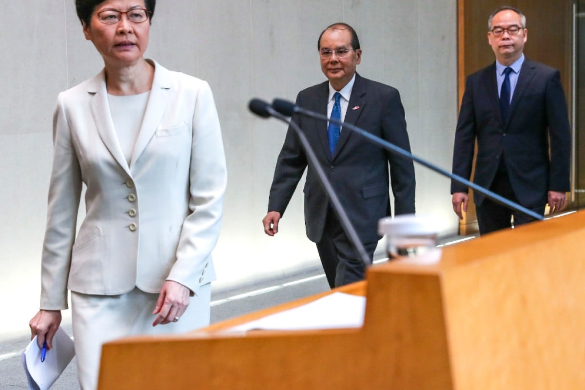 Carrie Lam spoke to the media this morning after last night's official withdrawal of the fugitive bill.